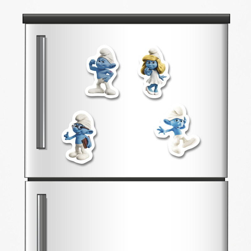 Ξύλινα μαγνητάκια Στρουμφάκια 5cm/ 4τμχ