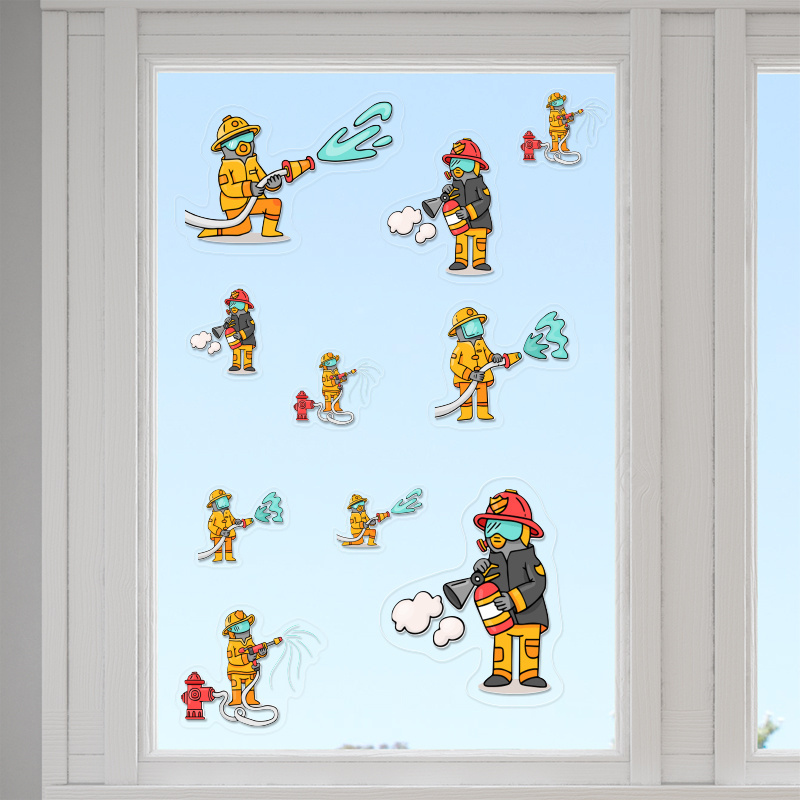 Αυτοκόλλητα τζαμιού Πυροσβεστική /10 τμχ