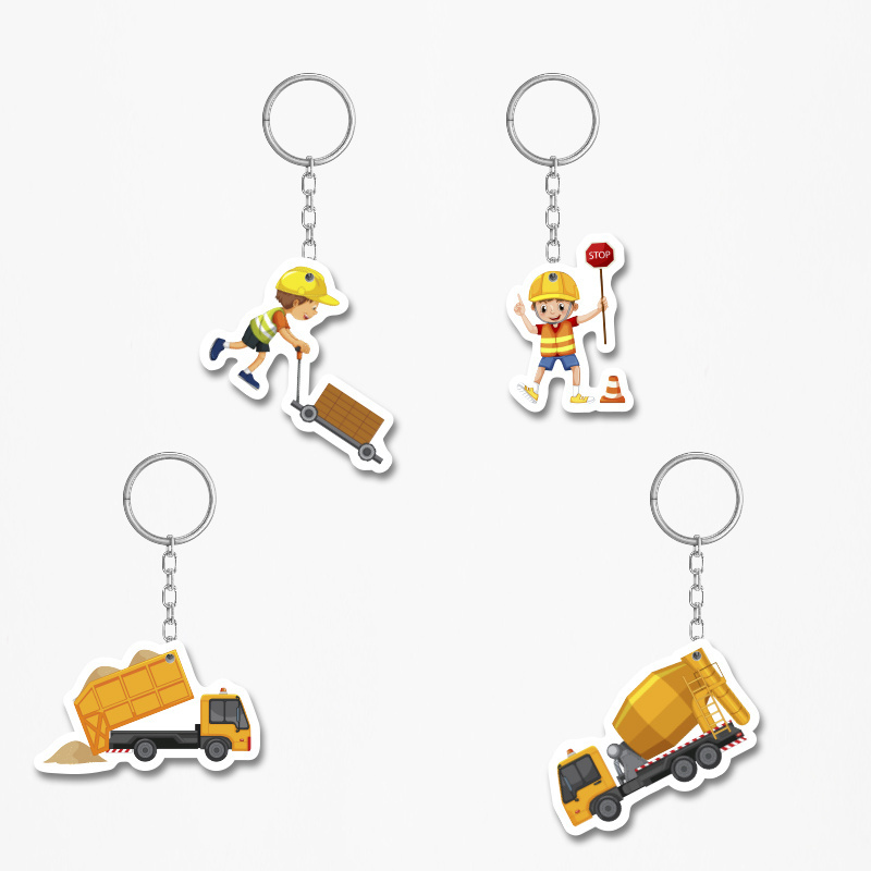 Ξύλινα Μπρελόκ Φορτηγά 5cm/ 4τμχ