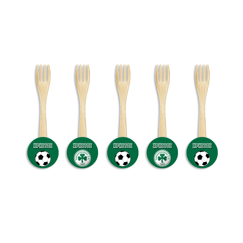 Ξύλινα Πιρουνάκια με όνομα Παναθηναϊκός / 8τμχ