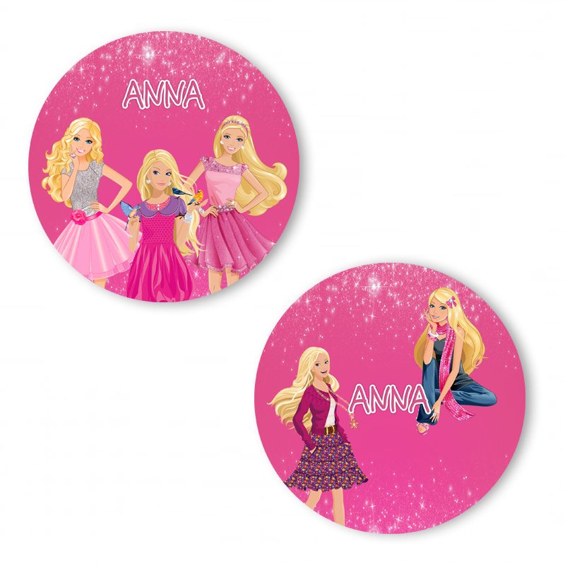 Αυτοκόλλητα με όνομα Barbie / 2τμχ