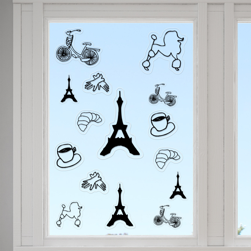 Αυτοκόλλητα τζαμιού Paris /10 τμχ