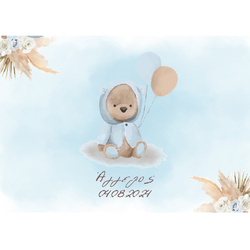 Σουπλά χάρτινο με όνομα Αρκουδάκι για Αγόρι / Α3 (29.7cm * 42cm)