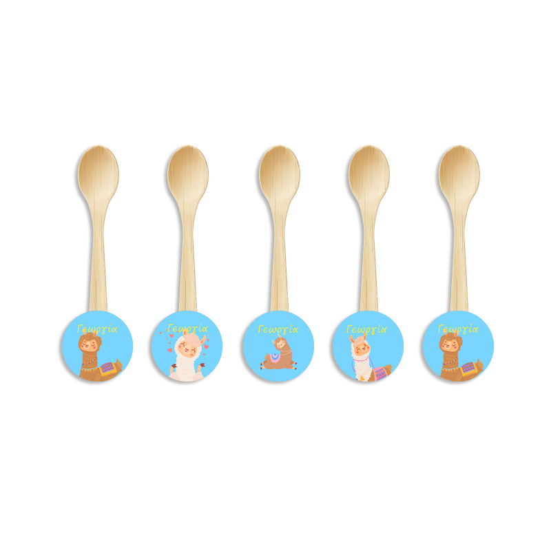 Ξύλινα Κουταλάκια με όνομα Λάμα / 8τμχ