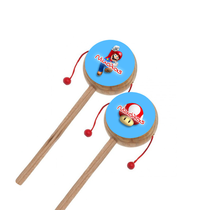 Ξύλινο Τυμπανάκι με όνομα Super Mario