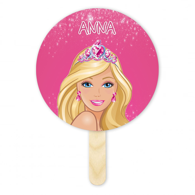 Βεντάλια Χάρτινη με όνομα Barbie κύκλος