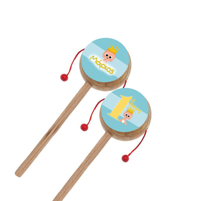 Ξύλινο Τυμπανάκι με όνομα 1st Birthday boy