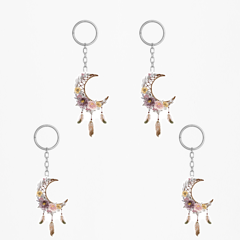 Ξύλινα Μπρελόκ Ονειροπαγίδα Κορίτσι 5cm/ 4τμχ