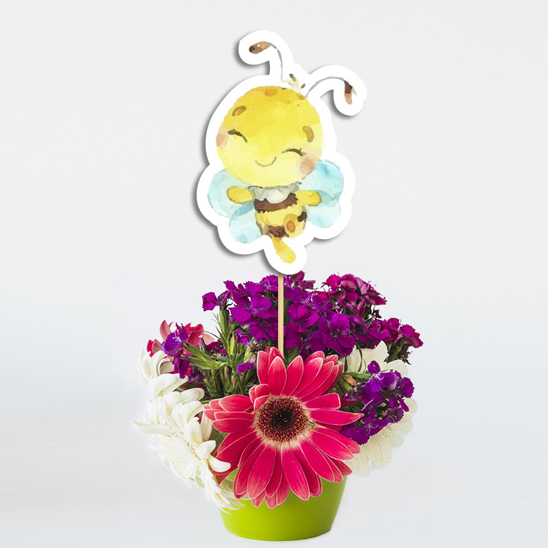 Topper Διακοσμητικό Μέλισσα χάρτινο/ 20cm