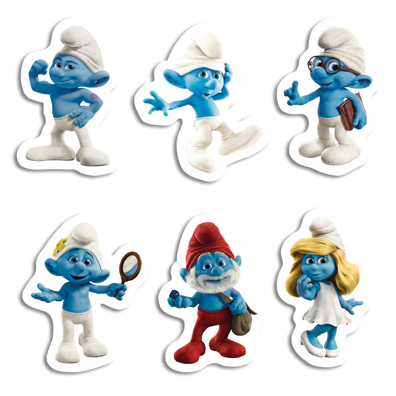 Αυτοκόλλητα Στρουμφάκια 10cm / 8τμχ