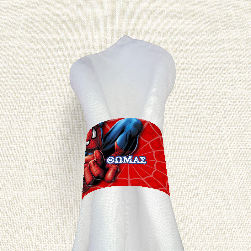 Δαχτυλίδι πετσέτας χάρτινο με όνομα Spiderman