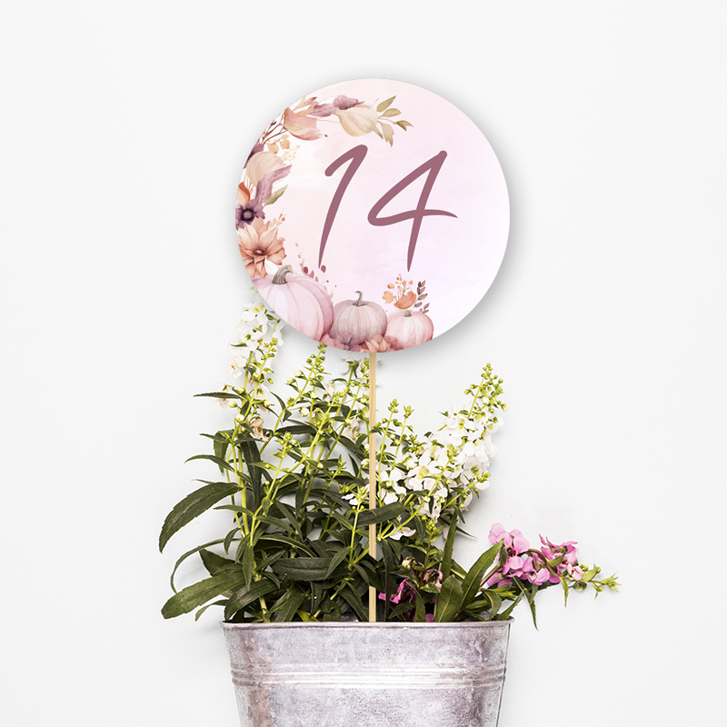 Αρίθμηση τραπεζιού Κολοκύθα κύκλος 13cm