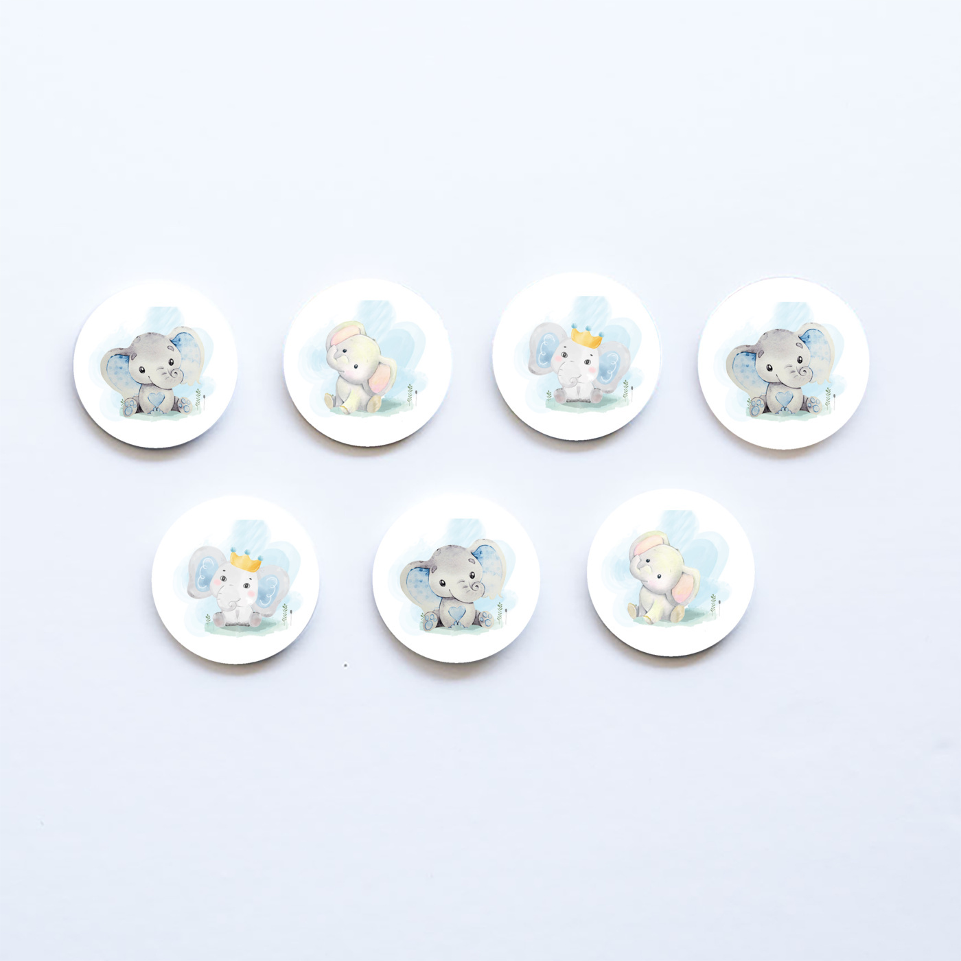 Ξύλινες Κονκάρδες Ελεφαντάκι / 8τμχ