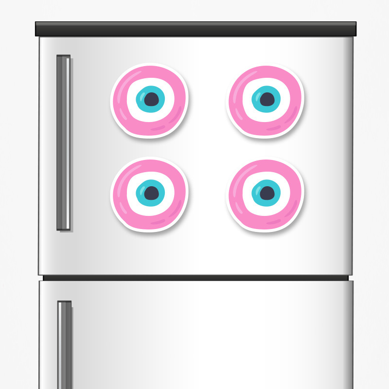 Ξύλινα μαγνητάκια Μάτι Κορίτσι 5cm/ 4τμχ