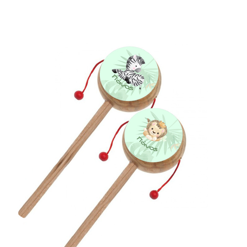 Ξύλινο Τυμπανάκι με όνομα Ζωάκια ζούγκλας