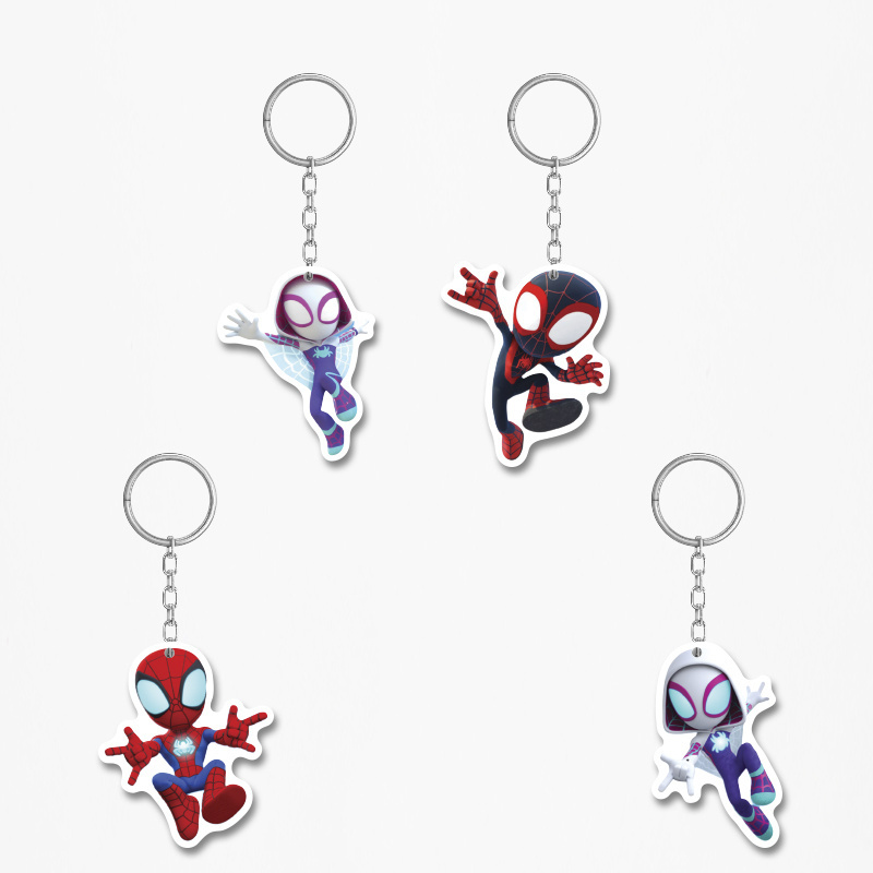 Ξύλινα Μπρελόκ Spidey 5cm/ 4τμχ