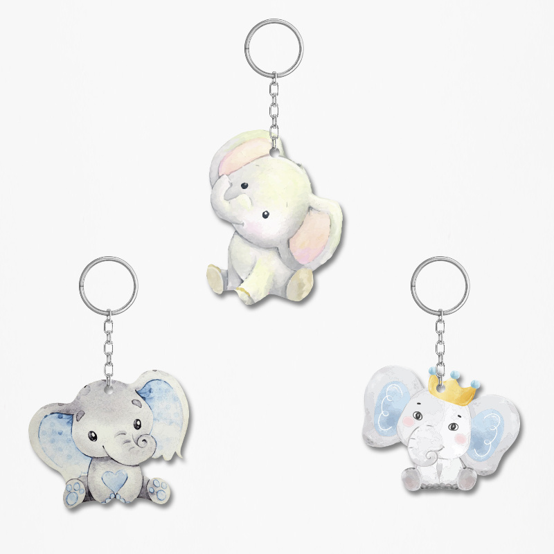 Ξύλινα Μπρελόκ Ελεφαντάκι 5cm/ 4τμχ