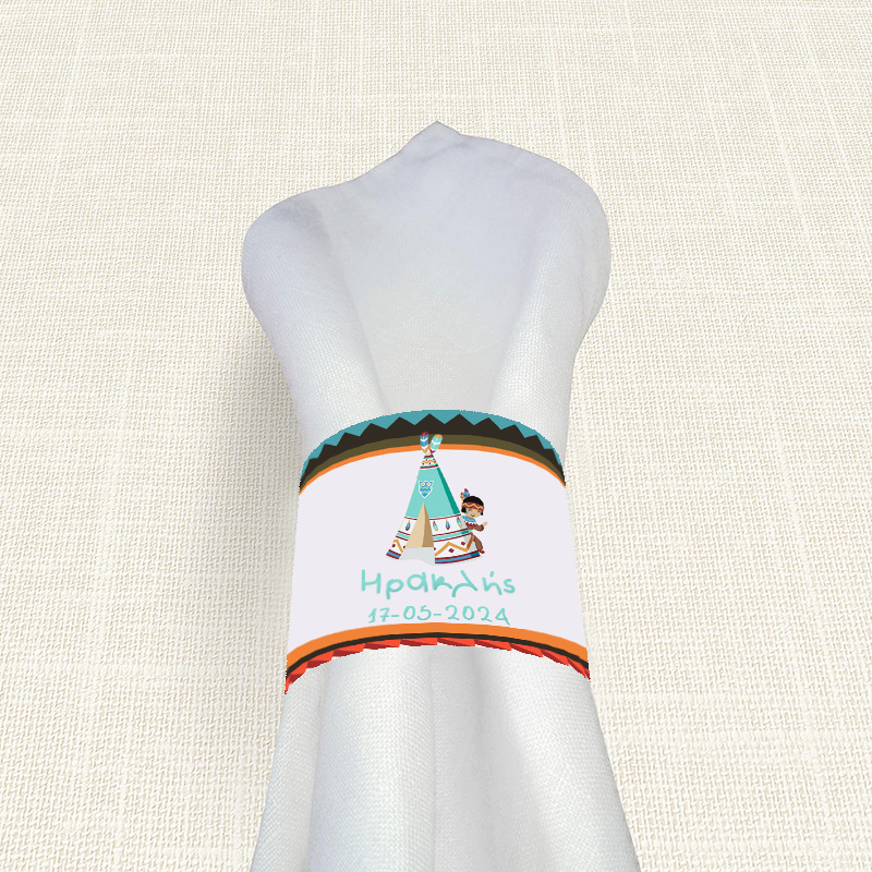 Δαχτυλίδι πετσέτας χάρτινο με όνομα Ινδιάνος