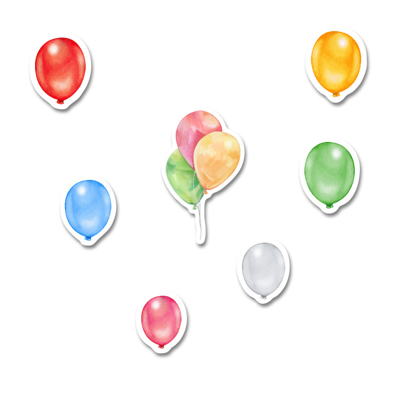 Αυτοκόλλητα Happy Birthday Pastel 5cm / 8τμχ