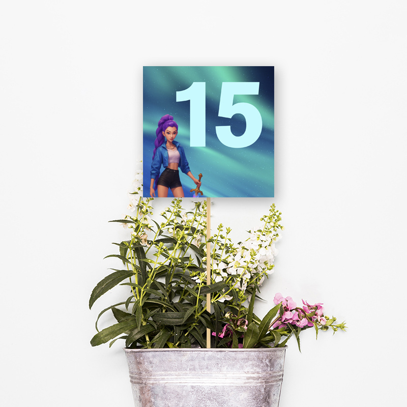 Αρίθμηση τραπεζιού K-Pop Demon Hunters τετράγωνο