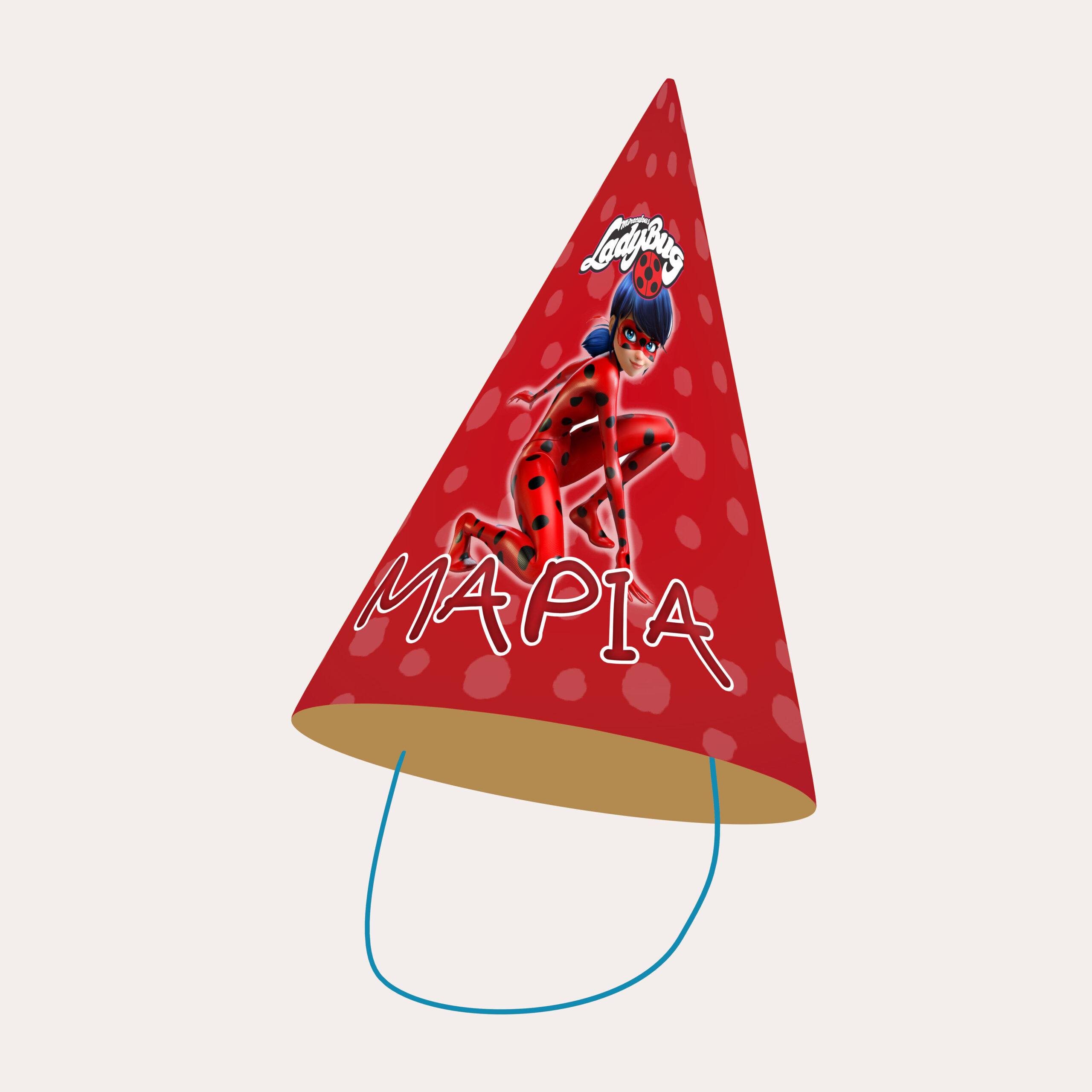 Καπελάκια πάρτυ με όνομα Miraculous LadyBug / 8τμχ