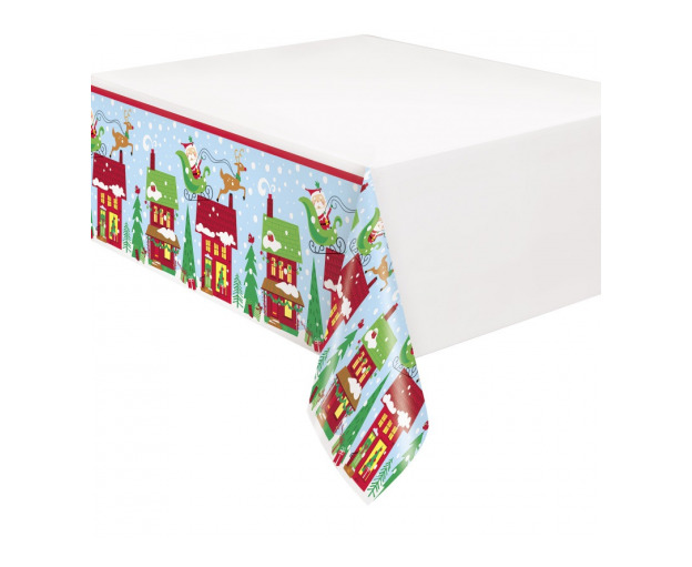 Τραπεζομάντηλο Πλαστικό Άγιος Βασίλης Colorful Santa / 137 x 213 εκ - Image 2