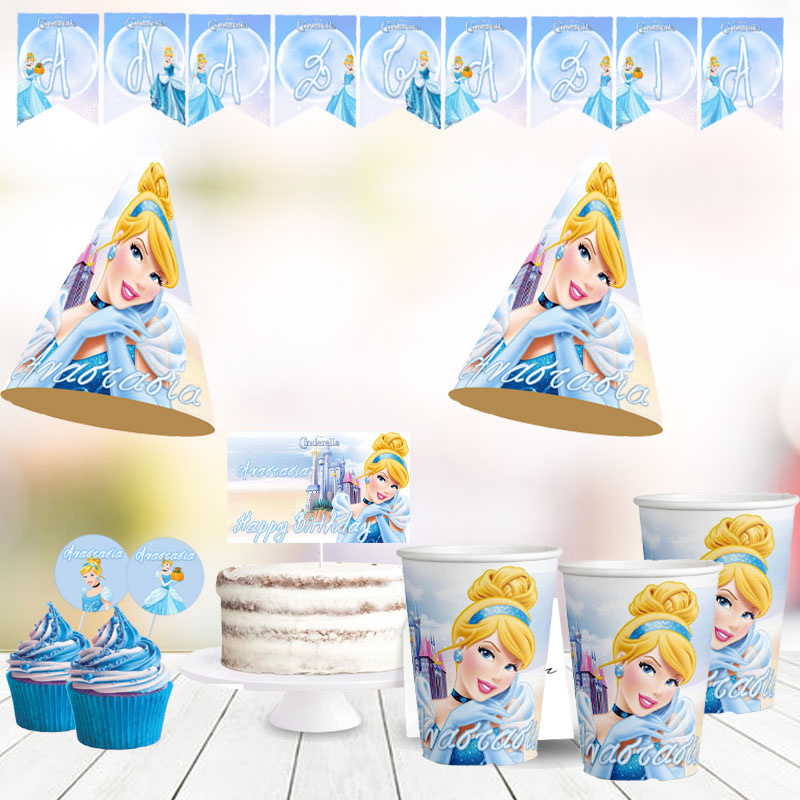 Σετ πάρτυ με όνομα Σταχτοπούτα / 8 ατόμων