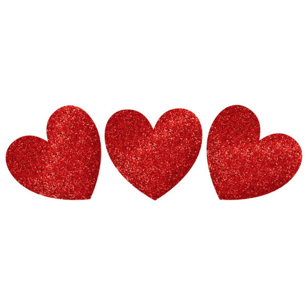 20 Cutouts Glitter Hearts Paper 29.2 cm / 17.7 cm / 12.7 cm