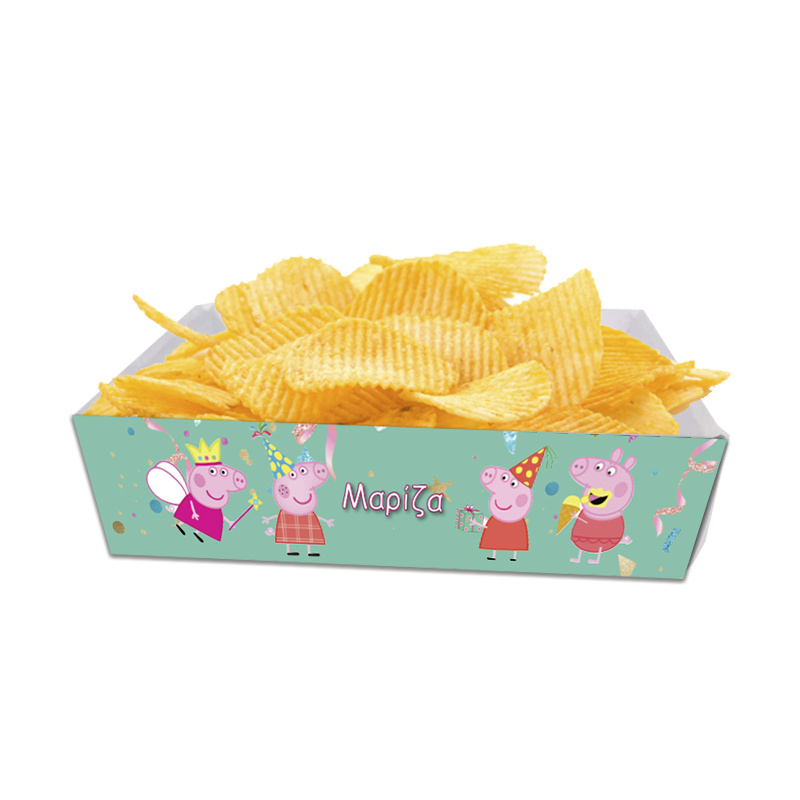 Κουτάκια για πατατάκια Peppa Pig με όνομα 8τμχ/ 15cmx10cmx4cm