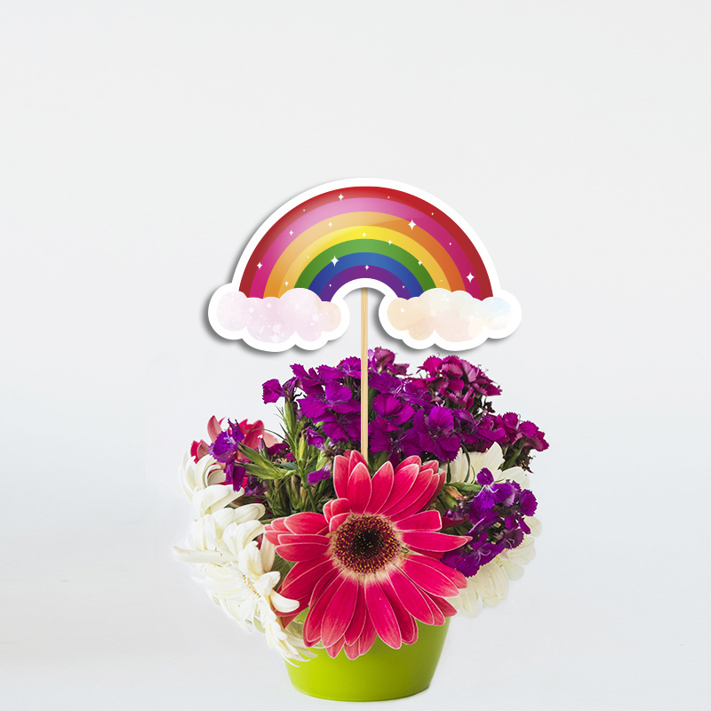 Διακοσμητικό Τοππερ Rainbow χάρτινο για το τραπέζι/ 20cm