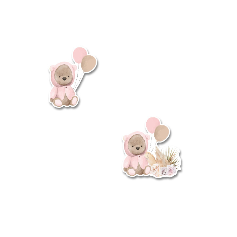 Αυτοκόλλητα Αρκουδάκι για Κορίτσι 5cm / 8τμχ