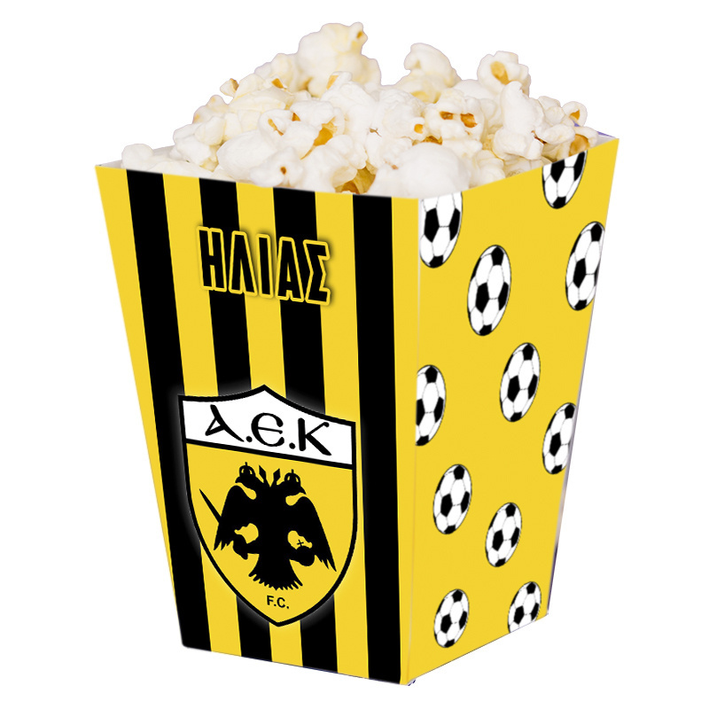 Κουτί Pop Corn με όνομα ΑΕΚ 15cmx9cmx9cm