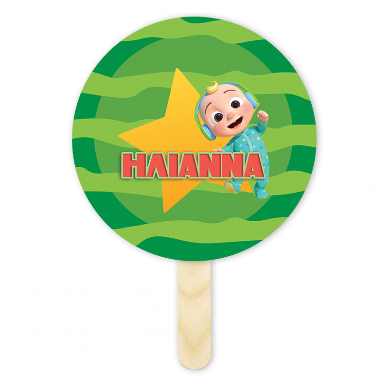 Βεντάλια Χάρτινη με όνομα Cocomelon κύκλος