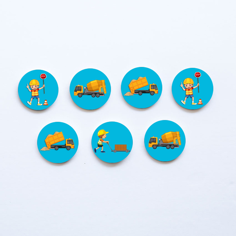 Ξύλινες Κονκάρδες Εργοτάξιο / 8τμχ