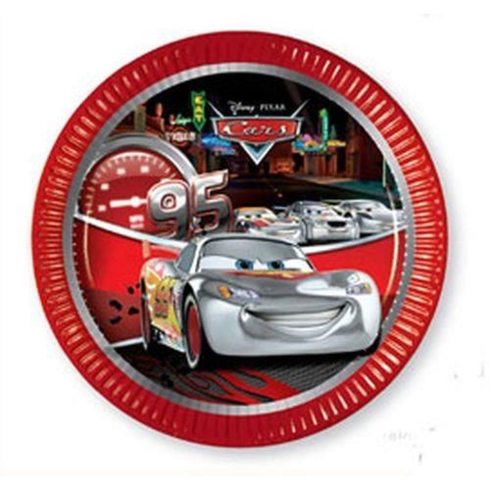 Πιάτα χάρτινα φαγητού Cars 20 cm/8τμχ