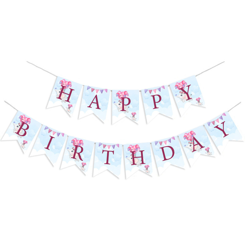 Γιρλάντα Γράμματα Ελεφαντάκι για Κορίτσι Happy Birthday