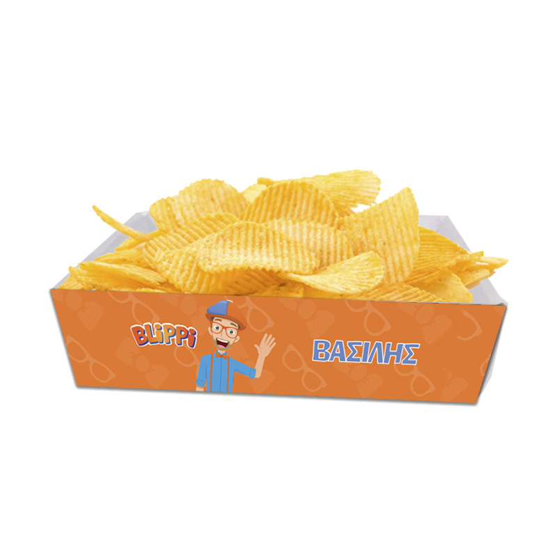 Κουτάκια για πατατάκια Blippi με όνομα 8τμχ/ 15cmx10cmx4cm