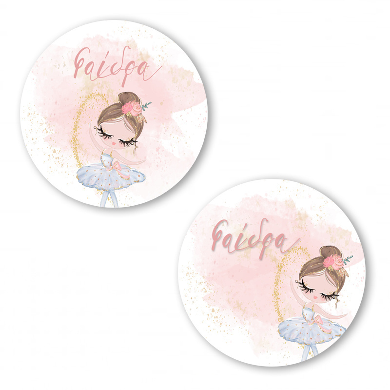 Αυτοκόλλητα με όνομα Μπαλαρίνα Pastel / 2τμχ