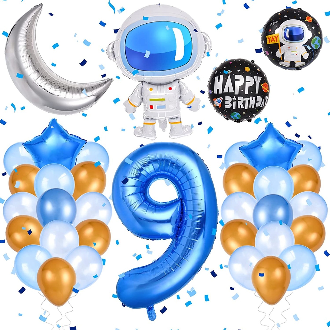 Σετ μπαλονιών Γενεθλίων με νουμερο "Spaceman"
