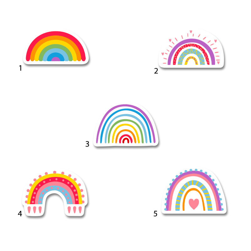 Διακοσμητική φιγούρα Retro Rainbow Pink 5cm Ξύλινη/1τμχ