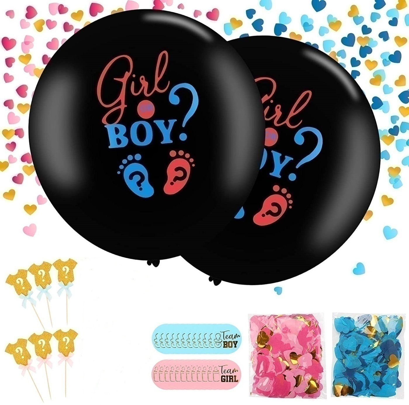 Μπαλόνι "Girl Or Boy" Gender Reveal & Confetti