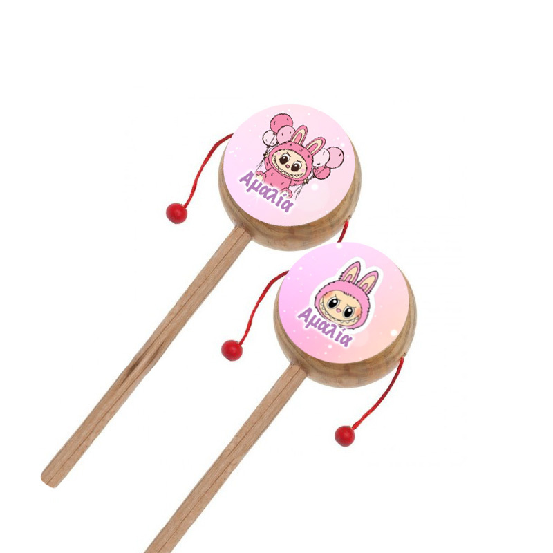 Ξύλινο Τυμπανάκι με όνομα Labubu