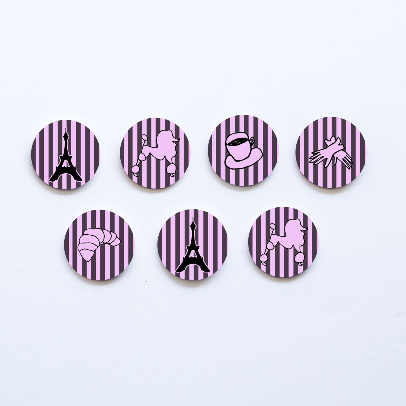 Ξύλινες Κονκάρδες Paris / 8τμχ