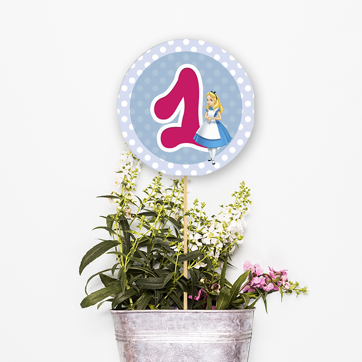 Αρίθμηση τραπεζιού Αλίκη στη Χώρα των Θαυμάτων κύκλος 13cm