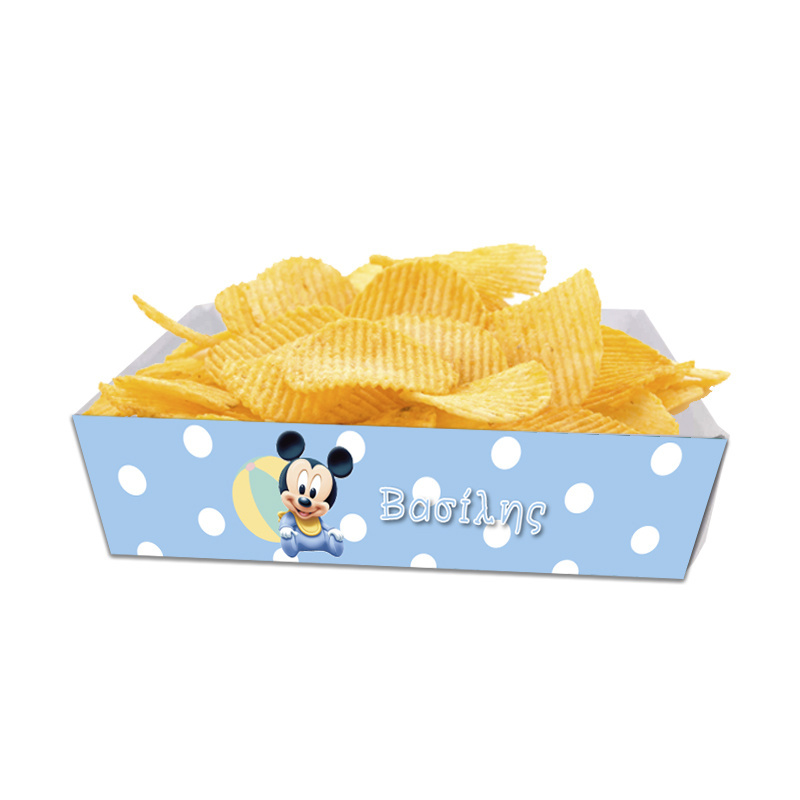 Κουτάκια για πατατάκια Baby Mickey με όνομα 8τμχ/ 15cmx10cmx4cm