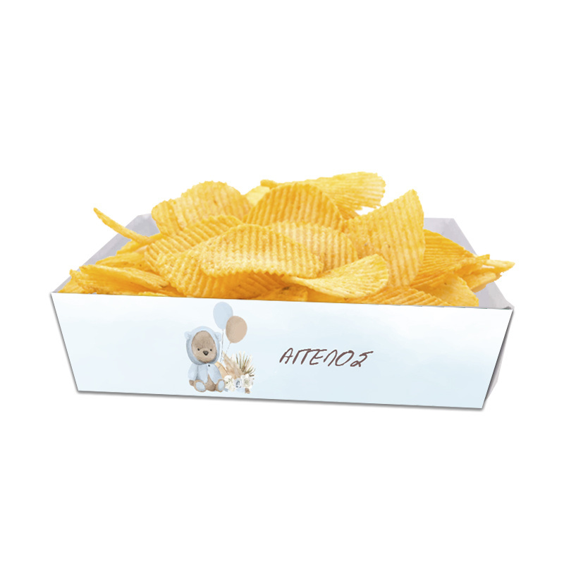 Κουτάκια για πατατάκια Αρκουδάκι για Αγόρι με όνομα 8τμχ/ 15cmx10cmx4cm