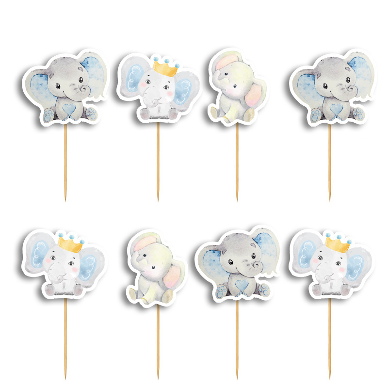 Cupcake toppers Ελεφαντάκι 10cm / 8τμχ