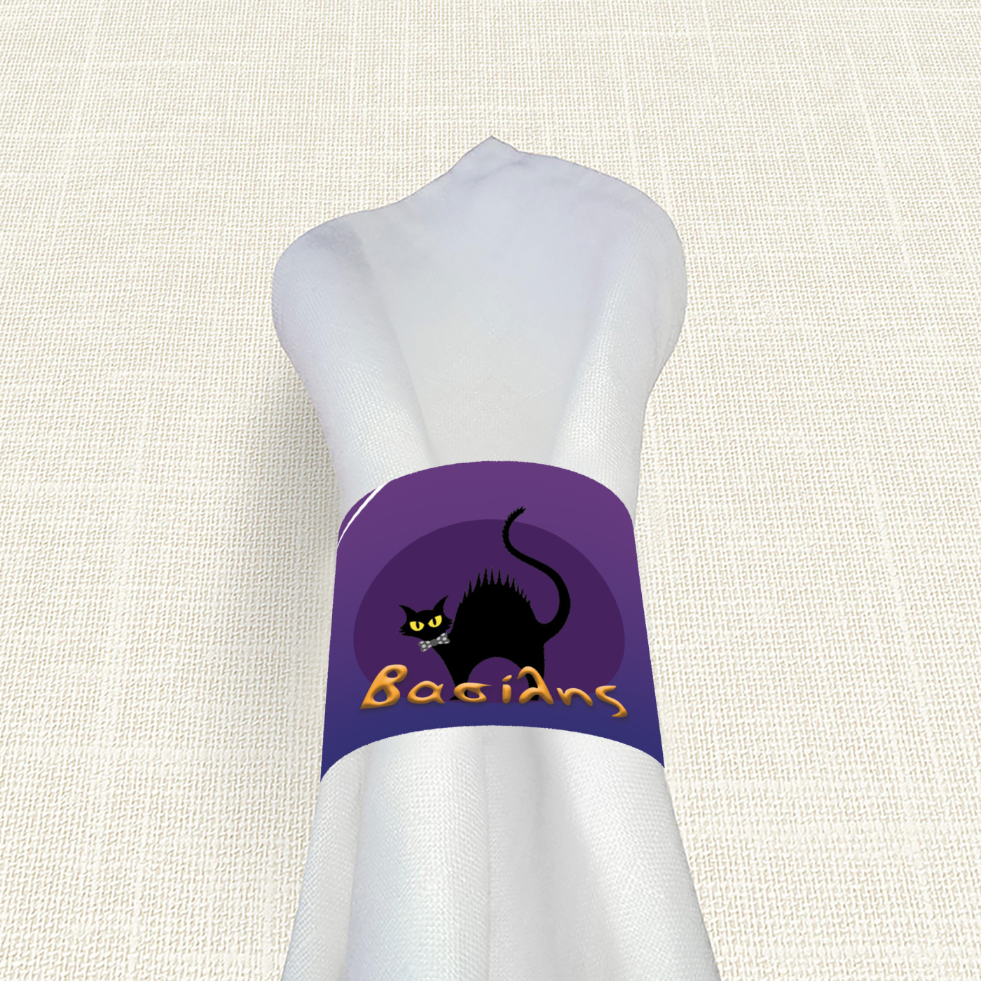 Δαχτυλίδι πετσέτας χάρτινο με όνομα Halloween Κολοκύθες