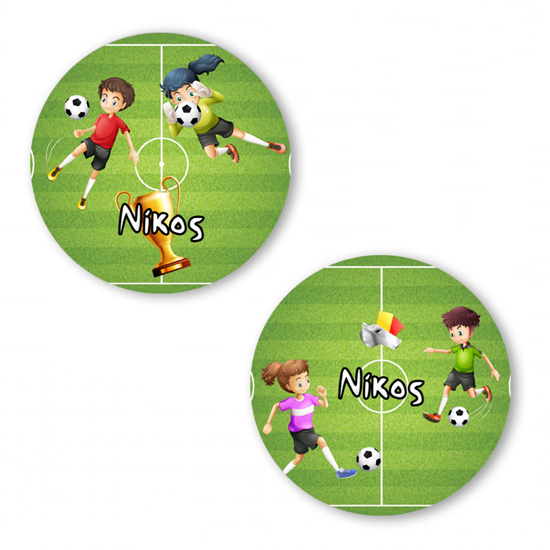 Αυτοκόλλητα με όνομα Ποδόσφαιρο / 2τμχ