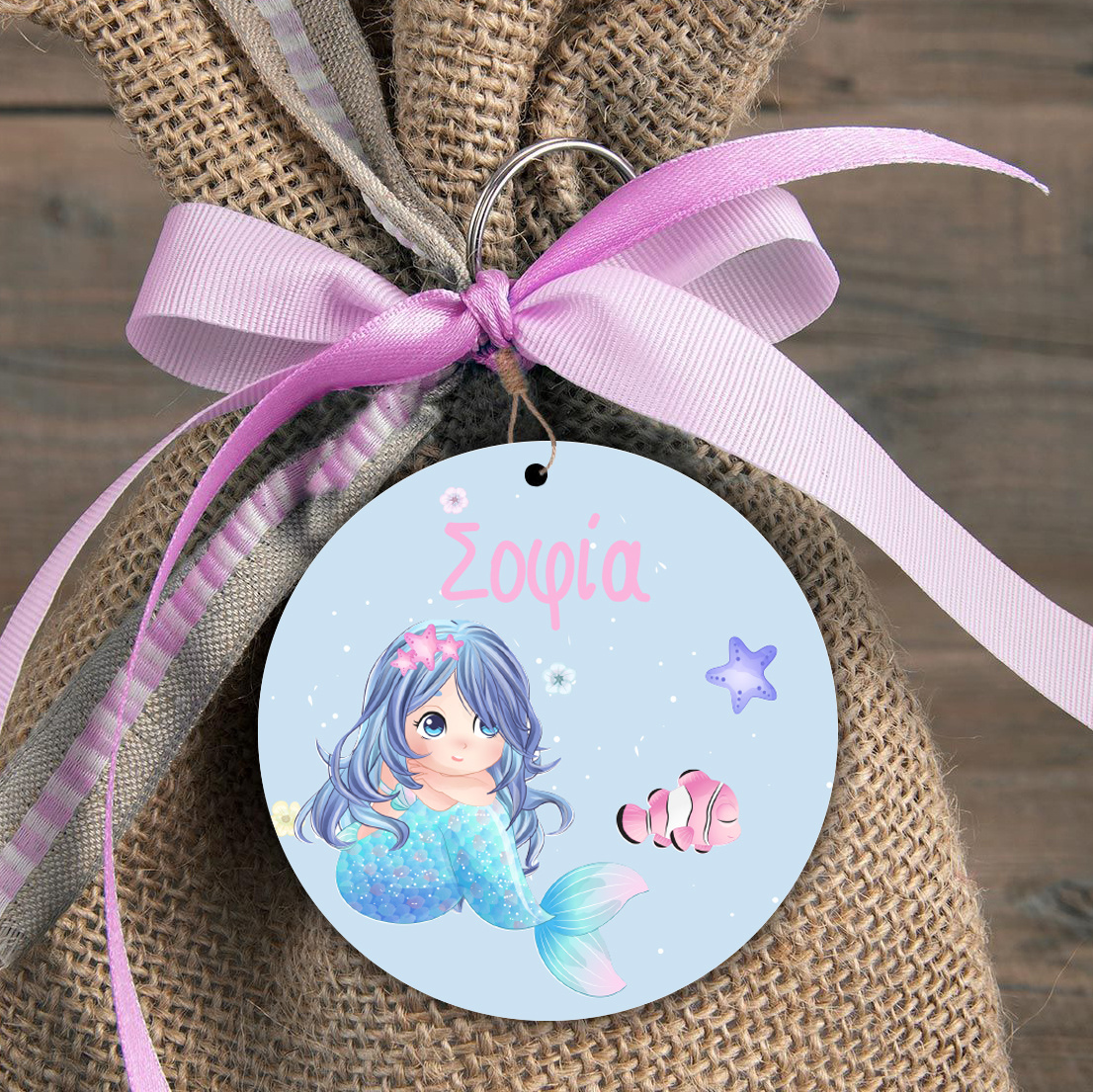 Φιγούρα Ξύλινη Γοργόνα για μπομπονιέρα